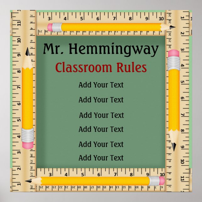 Poster Règles et objectifs de la classe pour les enseigna (Devant)