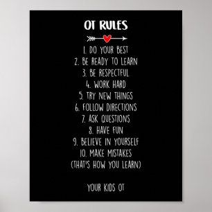 Poster Règles Ot pour les ergothérapeutes