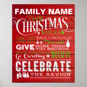 Poster Règles rouges de Chambre de Noël