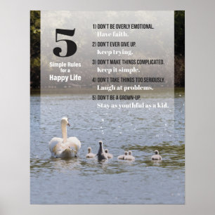 Poster Règles simples pour une vie heureuse