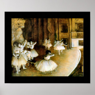 Poster Rehearsal of a Ballet on Stage - Degas