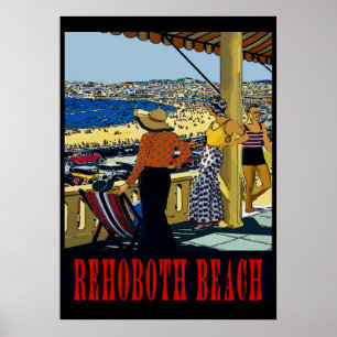 Poster Rehoboth Beach Style Vintage