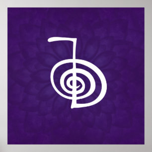 Poster Reiki Cho Ku Rei - en lotus violet