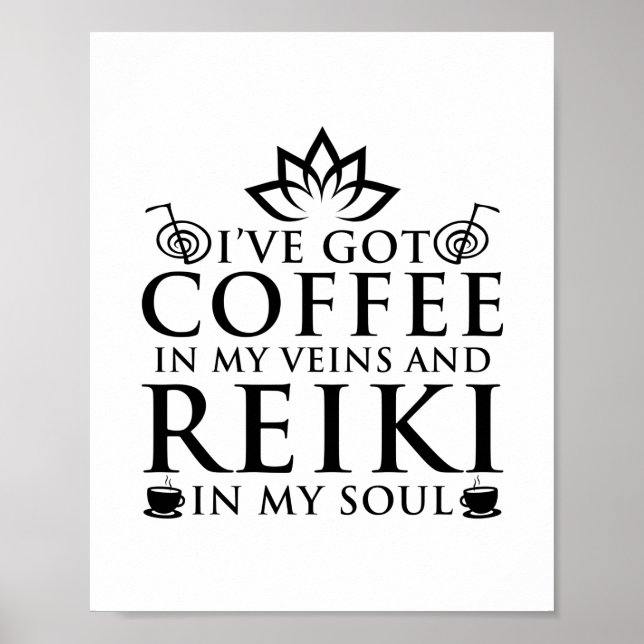 Poster Reiki & Coffee | Reiki Master Esoteric Reiki Toxit (Devant)