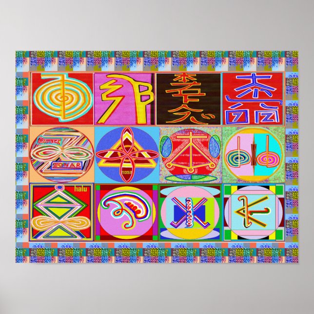 Poster REIKI Karuna Symboles du Maître de guérison (Devant)