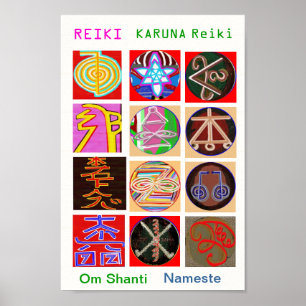 Poster REIKI KARUNA Symboles du Maître de guérison