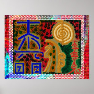 Poster REIKI Karuna Symboles du Maître de guérison