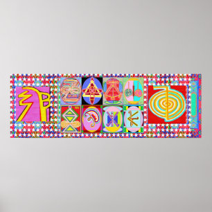 Poster REIKI Karuna Symboles du Maître de guérison