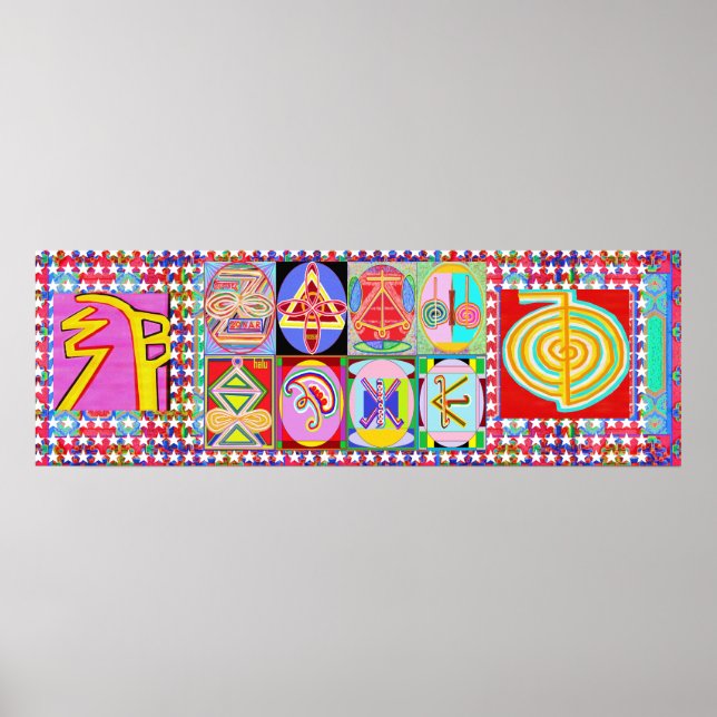 Poster REIKI Karuna Symboles du Maître de guérison (Devant)