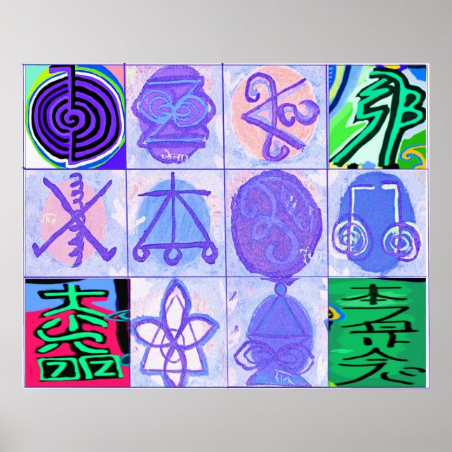 Poster REIKI Karuna Symboles du Maître de guérison (Devant)