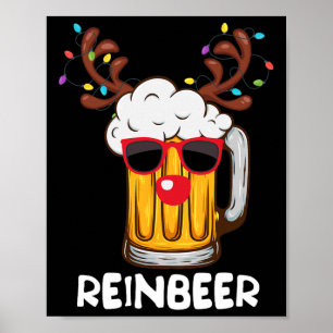 Poster Reinbeer Funny Reindeer Bière Noël Boire Xm