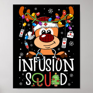 Poster Reindeer noël infusion infirmière escouade stethos