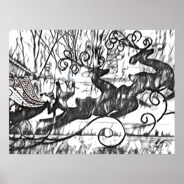 Poster Reindeer Sketch Value (Devant)