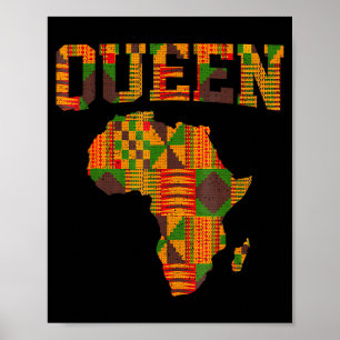Poster Reine africaine Art pour femmes filles Tissu Kente