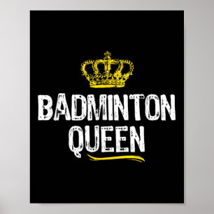 Poster Reine de badminton Femmes Filles Joueuse Drôle Coo