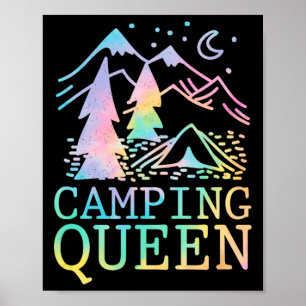 Poster Reine de camping graphique de nuit de camping élég