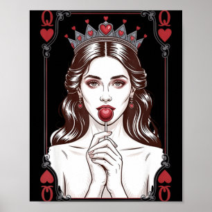 Poster Reine de cœur Femmes Vintage Saint-Valentin