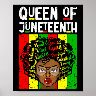 Poster Reine de Juneteenth Mois de l'histoire des Noirs M