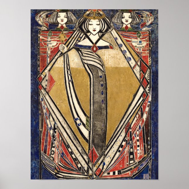 Poster Reine des diamants par Margaret Macdonald Mackinto (Devant)
