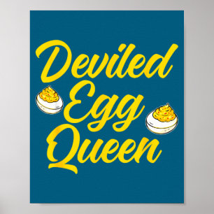 Poster Reine drôle d'œuf farci Cuisine rétro