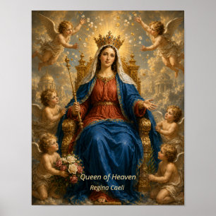 Poster Reine du Ciel de la Vierge Marie Bienheureuse Art