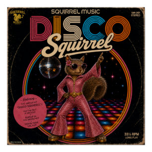 Poster Reine Écureuil Disco