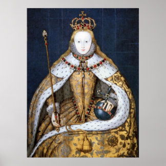 Poster Reine Elizabeth I d'Angleterre à Coronation Robe