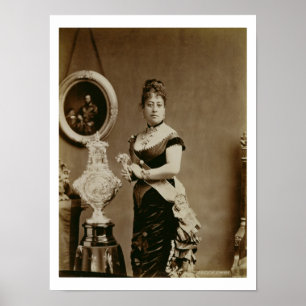 Poster Reine Emma (1836-85) (photographie sépia)