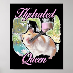 Poster Reine hydratée adorable hamster lac brillant mème 