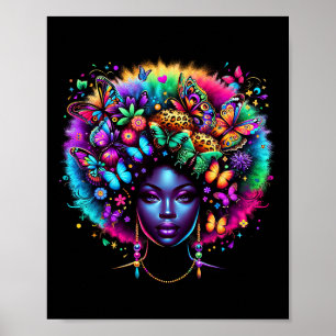 Poster Reine noire Afro Melanin JunetDix Beurre Léopard