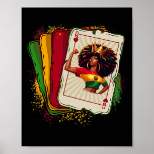 Poster Reine Noire De Cartes De Coeur Jeu De Cartes Proud