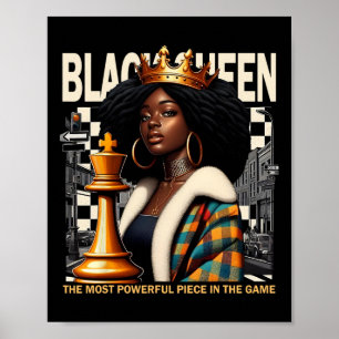 Poster Reine noire d'échecs Empowerment Culture noire Cos