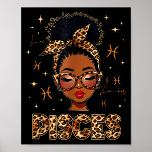 Poster Reine Poissons femmes noires fille afro zodiaque a