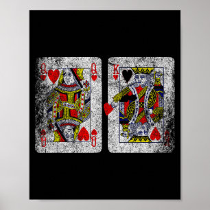 Poster Reine Roi Des Coeurs Cartes à Jouer Saint Valentin