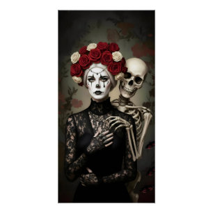 Poster Reine Rose Gothique – Art Romantique Sombre