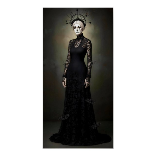 Poster Reine Rose Gothique – Art Romantique Sombre (Devant)