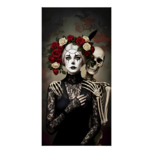 Poster Reine Rose Gothique – Art Romantique Sombre avec S