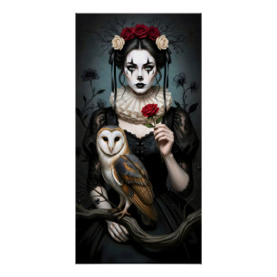 Poster Reine Rose Gothique – Art Romantique Sombre avec S