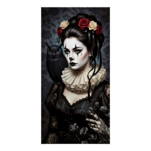 Poster Reine Rose Gothique – Art Romantique Sombre avec S