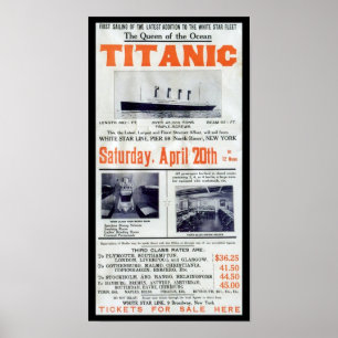 Poster Reine Titanic de l'océan - White Star Line