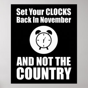 Poster Réinstallez Vos Horloges En Novembre Pas Dans Le P