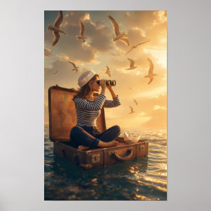Poster 'Reise des Staunens auf dem Goldenen Meer'