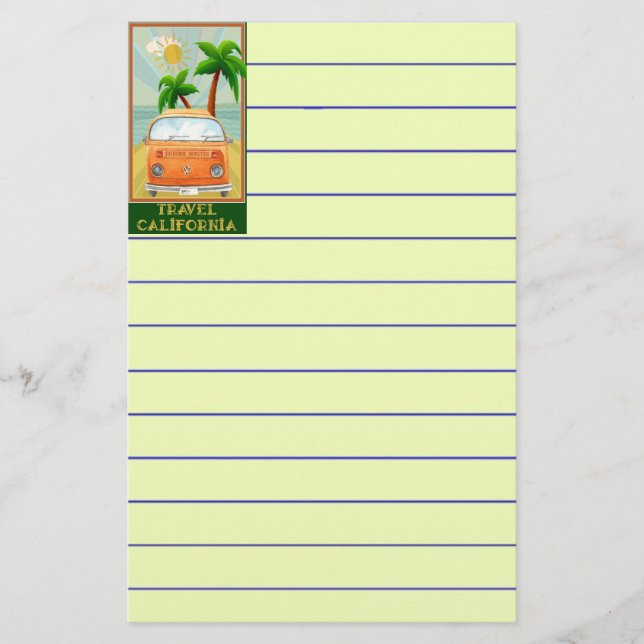 Poster: Reisen durch Kalifornien Briefpapier (Vorderseite)