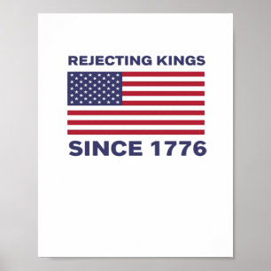 Poster Rejetant les rois depuis 1776 Protestation Classiq