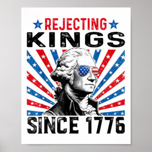 Poster Rejeter les rois depuis 1776 Distressed Drapeau am
