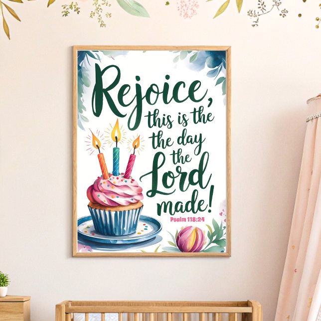 Poster Rejoice, C'est le jour Christian Nursery Wall Art (Créateur téléchargé)