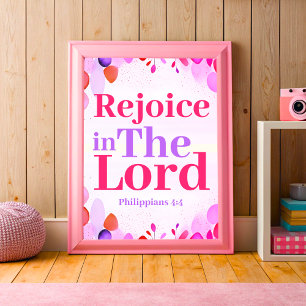 Poster Rejoice in the Lord Boho Christian Ado Girl Art