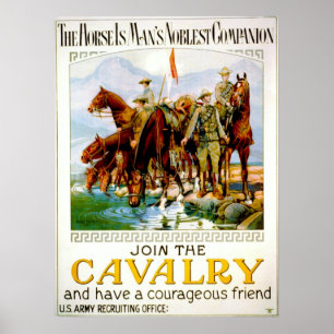 Poster Rejoignez la cavalerie 1920