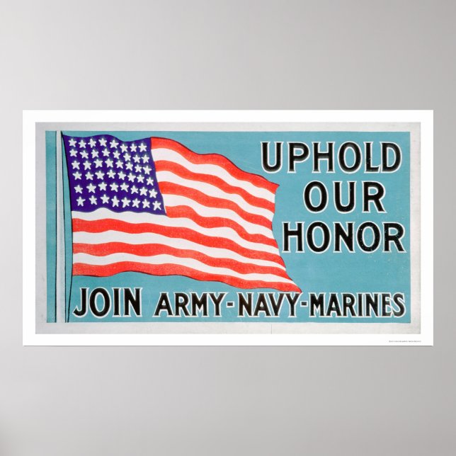 Poster Rejoignez l'armée de terre, la marine, les marines (Devant)