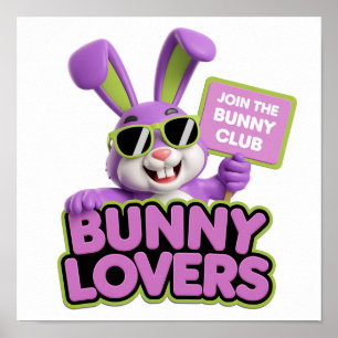 Poster Rejoignez le Club des Amoureux de Lapins : Amuseme